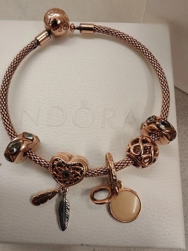 Bracciale pandora oro rosa con - rosa,